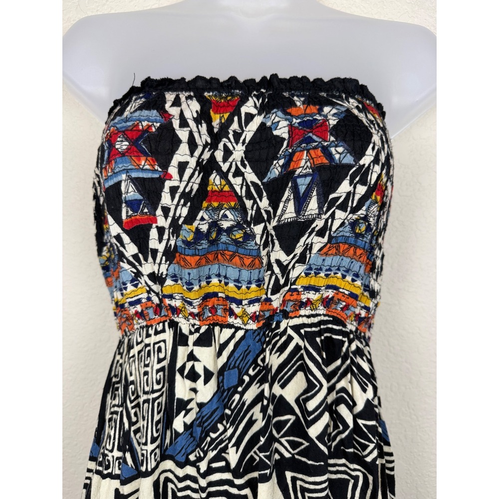 Angie Smocked Tube Top Maxi Dress Womens S Aztec Boho Gypsy Festival Fairy - Picture 2 of 14